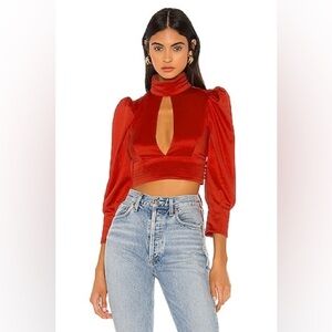 Camila Coelho Xoana Top in Carmin Orange Size XS